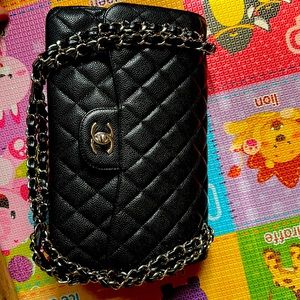Chanel Caviar Quilted Jumbo Double Flap Silver black